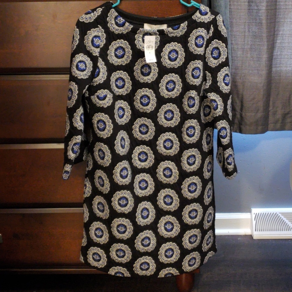 LOFT Medallion Slit Sleeve Dress